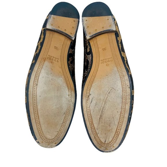 Gucci Jordaan Leopard Print Horsebit Gold Loafers Women's Size 36 + Box Dust bag - Picture 10 of 10